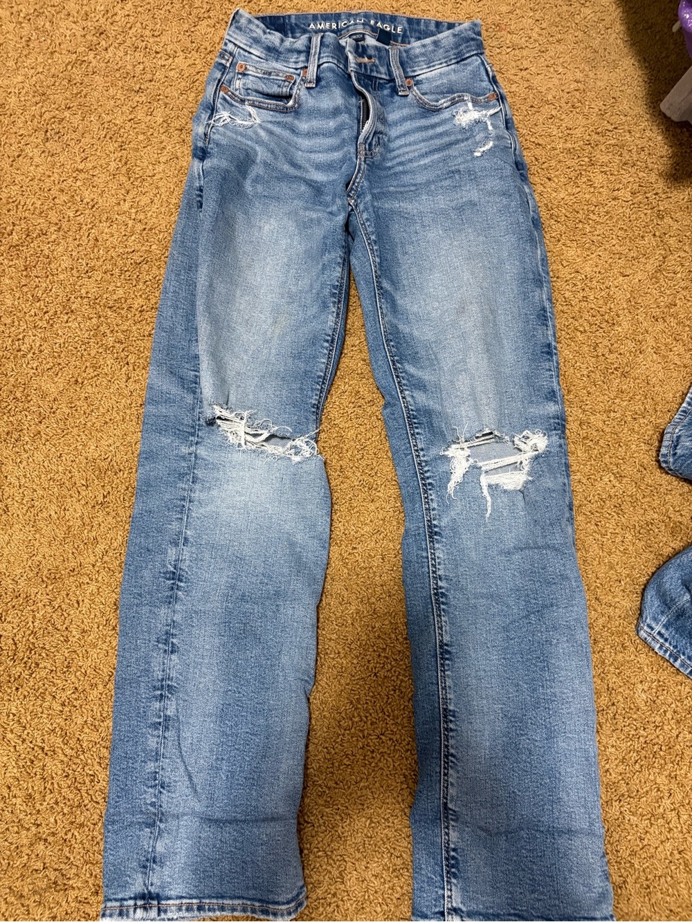American Eagle 0 Distressed Light Blue Jeans